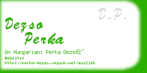 dezso perka business card